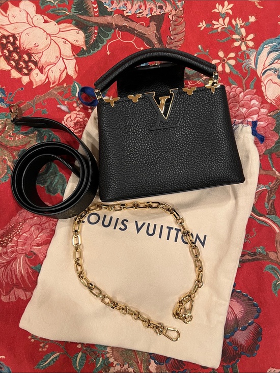 Louis Vuitton Handbags - Louis Vuitton Black Capucines Mini Top-Handle Bag with Gold Hardware